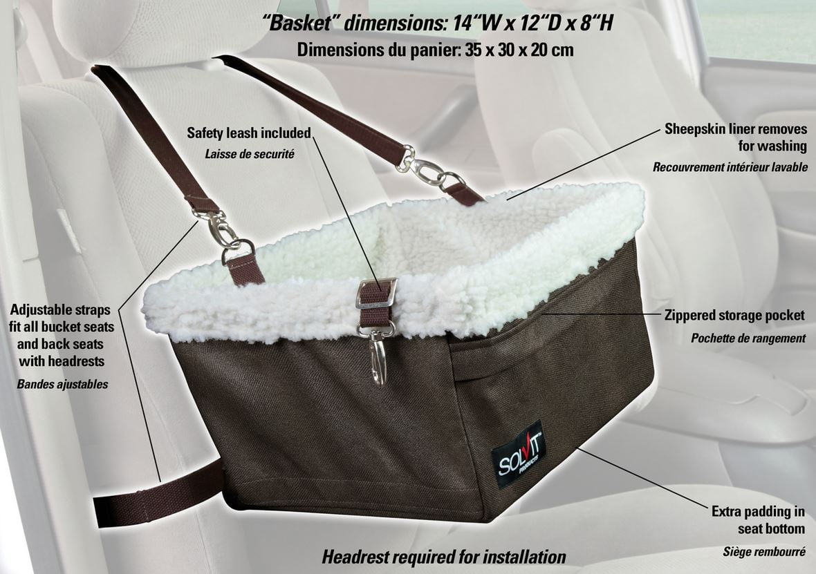 Siège Auto Pour Chien - Panier Voiture Sécurisé Avec Harnais Et Poches - Lavable - Pour Petits Chiens Et Chats - Transport Facile