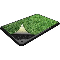 Plateau d'entrainement avec pad réutilisable et tapis gazon pour chien Turf Dog Potty, Poochpad