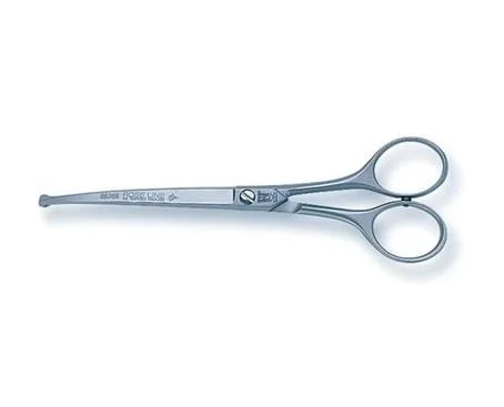 Ciseau 6,5 pouces bout rond courbé Rose line pour le toilettage