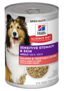 Nourriture pour chien humide, estomac et peau sensible au saumon et légumes, Science Diet 12.8 oz(363 g)