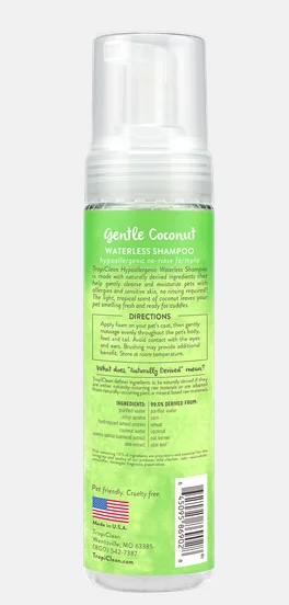 Shampoing sans rinçage hypoallergénique à la noix de coco pour chiens et chats, Tropiclean