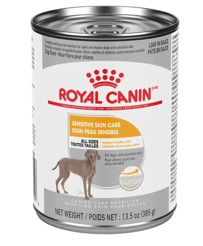 Conserve soin peau sensible chiens pâté en sauce Royal canin, 385g