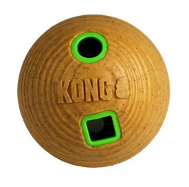 Distributeur gâteries balle bamboo moyenne pour chiens, Kong