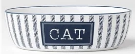 Bol pour chat en céramique, bleu et blanc