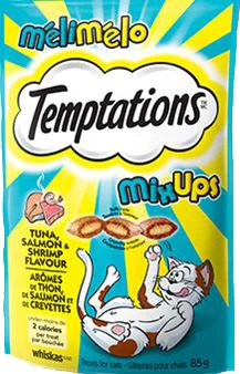 Gâterie pour chat à la crevette, saumon et thon, méli-mélo Temptations