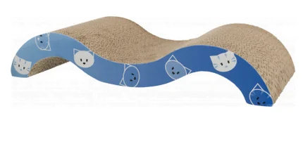 Griffoir de carton vague Mimi pour chat avec herbe à chat, Trixie 50 X 9 X 23 cm