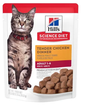 Pochette morceaux en sauce tendre poulet pour chats, Science Diet 2.8oz