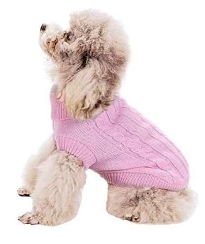 tricot rose pour chien