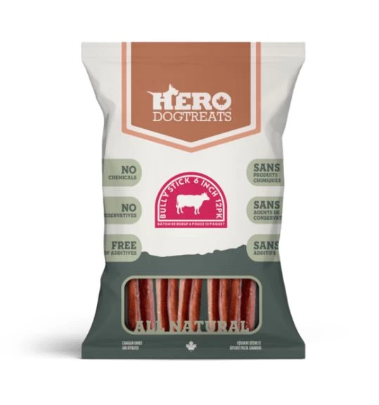 Gâterie pour chiens, Paquet de Bully Stick de boeuf Hero