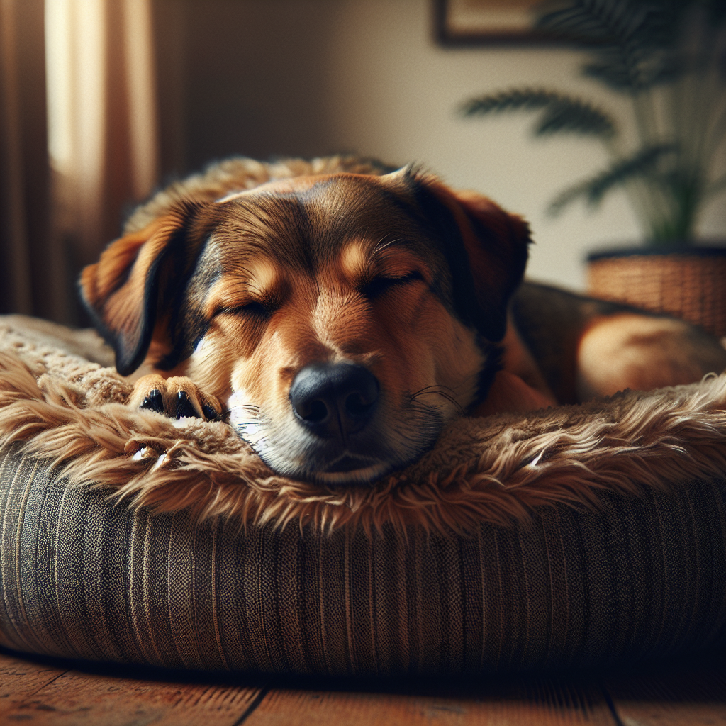 Dog in a dog bed