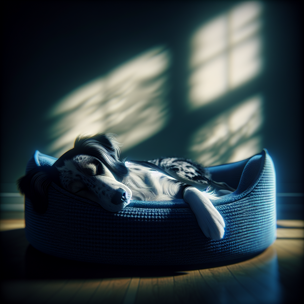 Dog sleeping in a dog bed