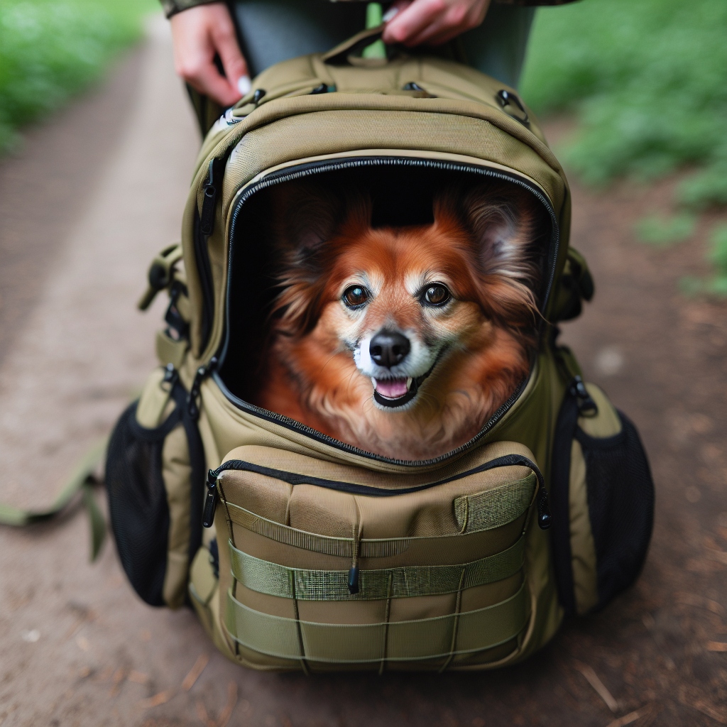 chien dans un sac a dos
