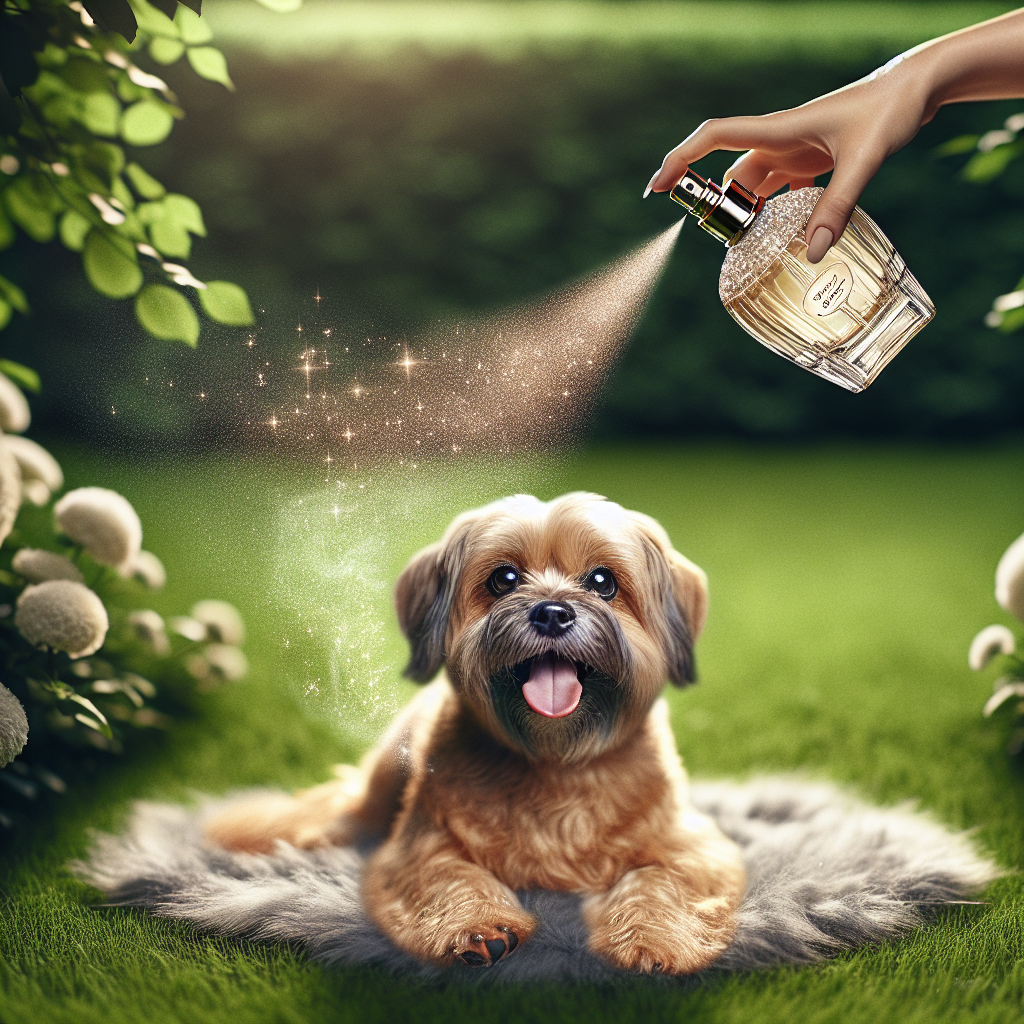perfum being applied on dog