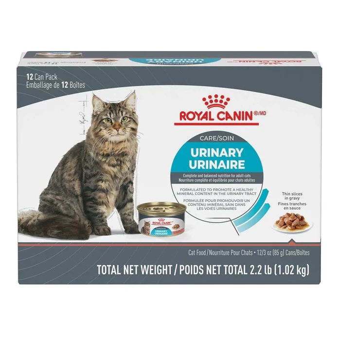 Paquet de 12 conserves en fines tranches urinaire, chat, Royal Canin