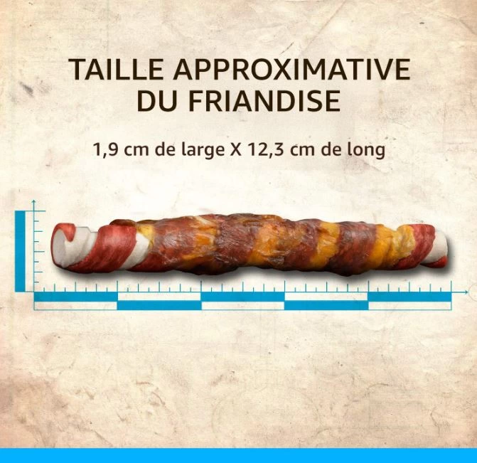 Batonnet de torsade de poulet pour chien, poulet barbecue, sans cuir brut, Better Than Rawhide, Zoë