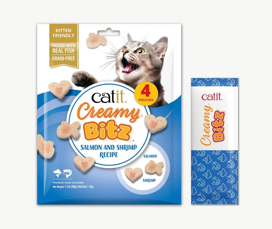 Gâteries pour chat Catit Creamy Bitz, Saumon et crevette