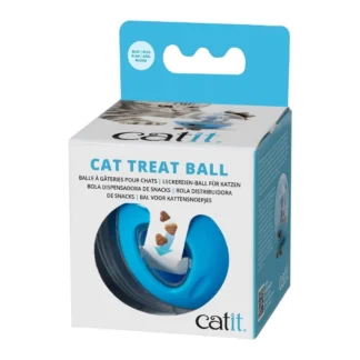 Balle distributrice de gâterie pour chat bleu, Catit